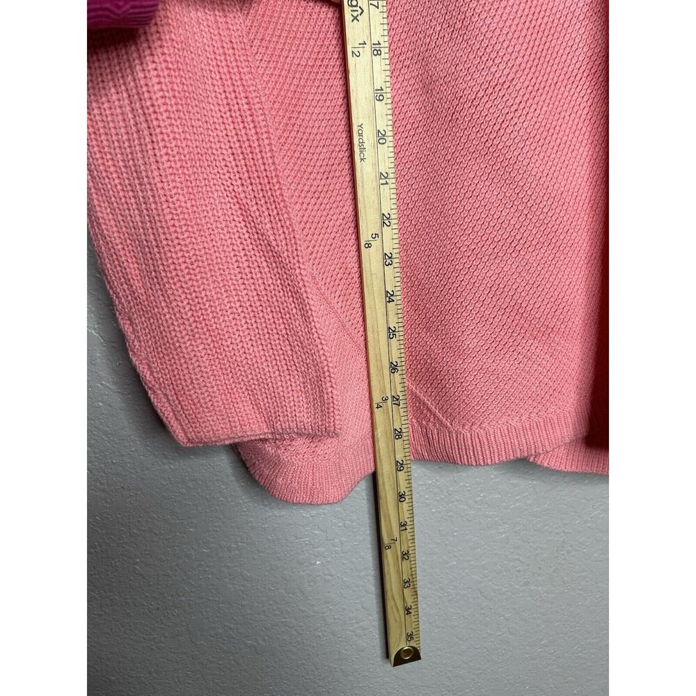 Talbots Pima Cotton Crochet Knit Pink Crewneck Sweater Size 2XP Spring Colorful - Picture 5 of 7